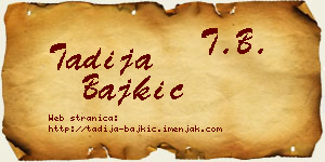 Tadija Bajkić vizit kartica